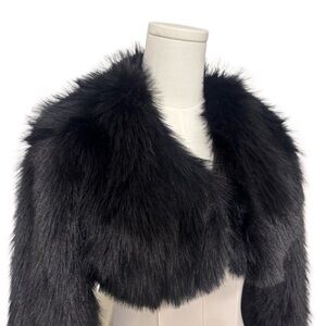 SO Black Faux Fur Cropped Jacket